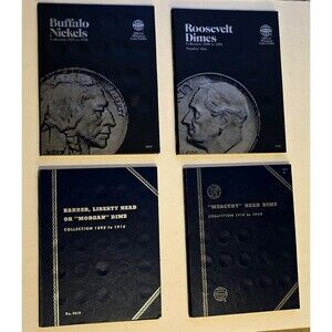 Lot of 4 Whitman Coin Collection Albums Folders for U.S. Coins. No Coins!